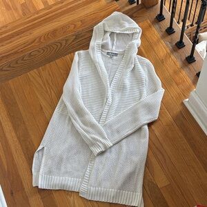 Women's White Hooded Summer Sweater